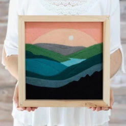 Coloring With Wool Needle Felting Kit - Moonlit Mountains