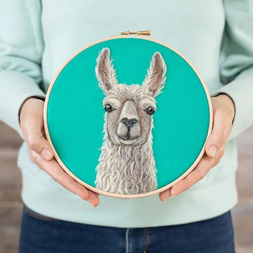 Painting With Wool Needle Felting Kit - Dani Ives' Llama 3 Painting With Wool Needle Felting Kit - Dani Ives' Llama