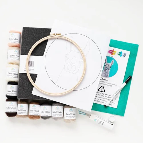 Painting With Wool Needle Felting Kit - Dani Ives' Llama 4 Painting With Wool Needle Felting Kit - Dani Ives' Llama - Image 2