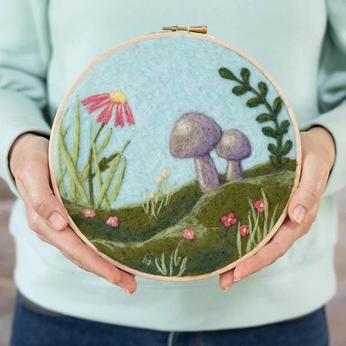 Painting With Wool Needle Felting Kit - Dani Ives' Toadstools 3 Painting With Wool Needle Felting Kit - Dani Ives' Toadstools