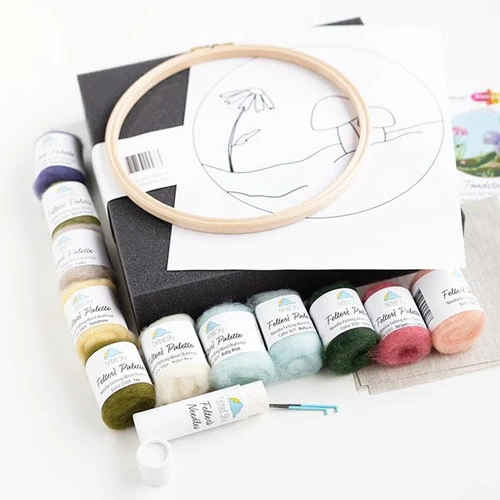 Painting With Wool Needle Felting Kit - Dani Ives' Toadstools 4 Painting With Wool Needle Felting Kit - Dani Ives' Toadstools - Image 2