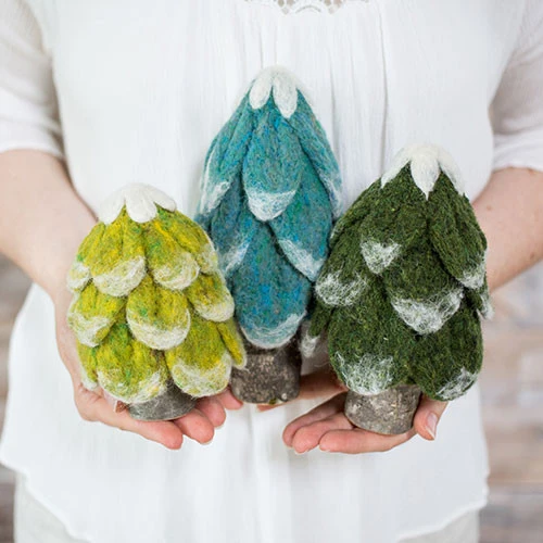 Sculpting With Wool Needle Felting Kit - Evergreen Trees 4 Sculpting With Wool Needle Felting Kit - Evergreen Trees - Image 2