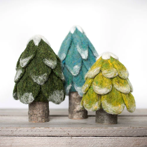 Sculpting With Wool Needle Felting Kit - Evergreen Trees 3 Sculpting With Wool Needle Felting Kit - Evergreen Trees