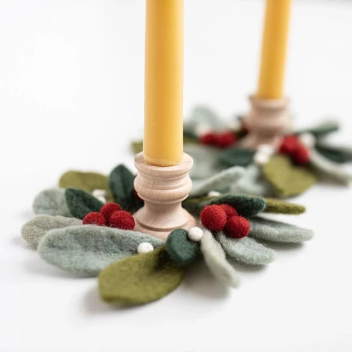 Sculpting With Wool Needle Felting Kit - Festive Candle Rings 3 Sculpting With Wool Needle Felting Kit - Festive Candle Rings
