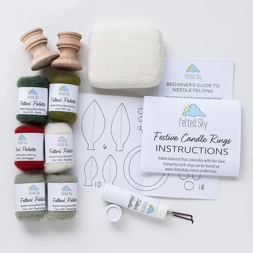 Sculpting With Wool Needle Felting Kit - Festive Candle Rings 6 Sculpting With Wool Needle Felting Kit - Festive Candle Rings - Image 4