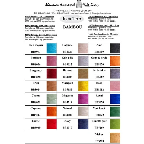 Maurice Brassard Bamboo 16/2 Yarn 4 Maurice Brassard Bamboo 16/2 Yarn - Image 2