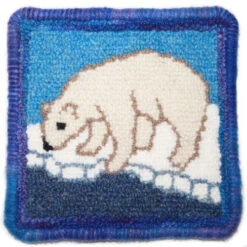 Complete Coaster Rug Hooking Kit - Polar Bear