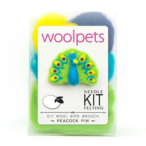 WoolPets Needle Felting Kit - Peacock Pin 3 WoolPets Needle Felting Kit - Peacock Pin